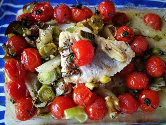 red perch with tomatoes